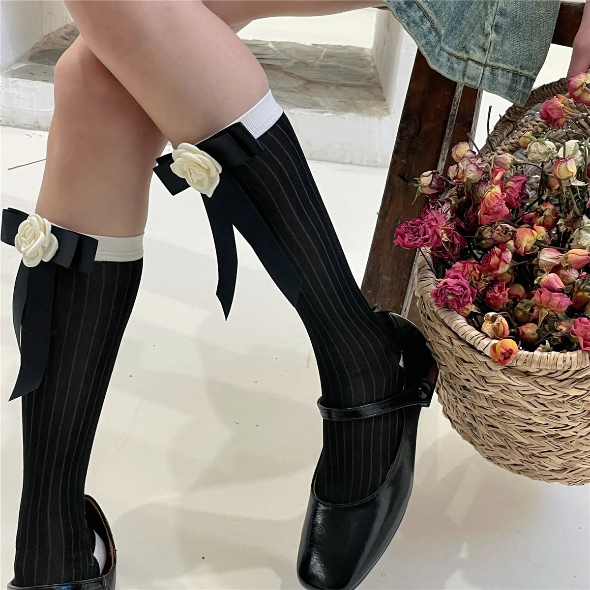 Stylish Women's Knee High Socks | Floral Pattern Accessories