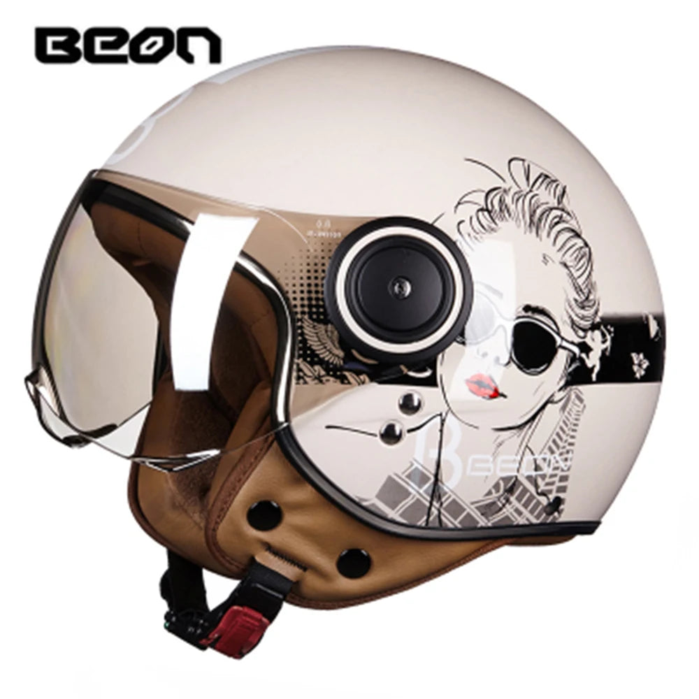 Vintage Open Face Motorcycle Helmet | Retro Style Protection Gear