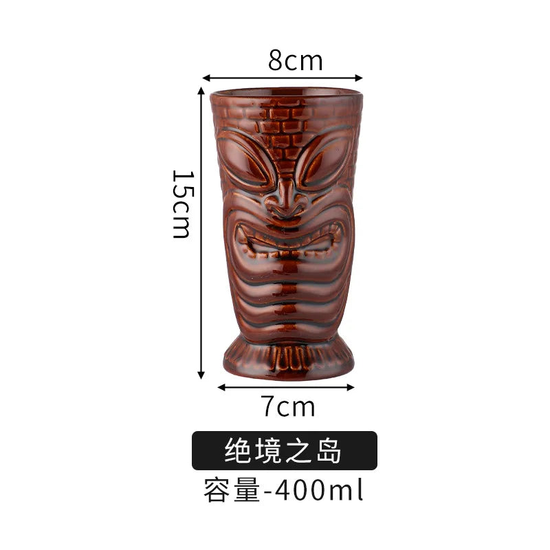 Creative Ceramic Bar Cups | Tiki Hawaiian Cocktail Glasses