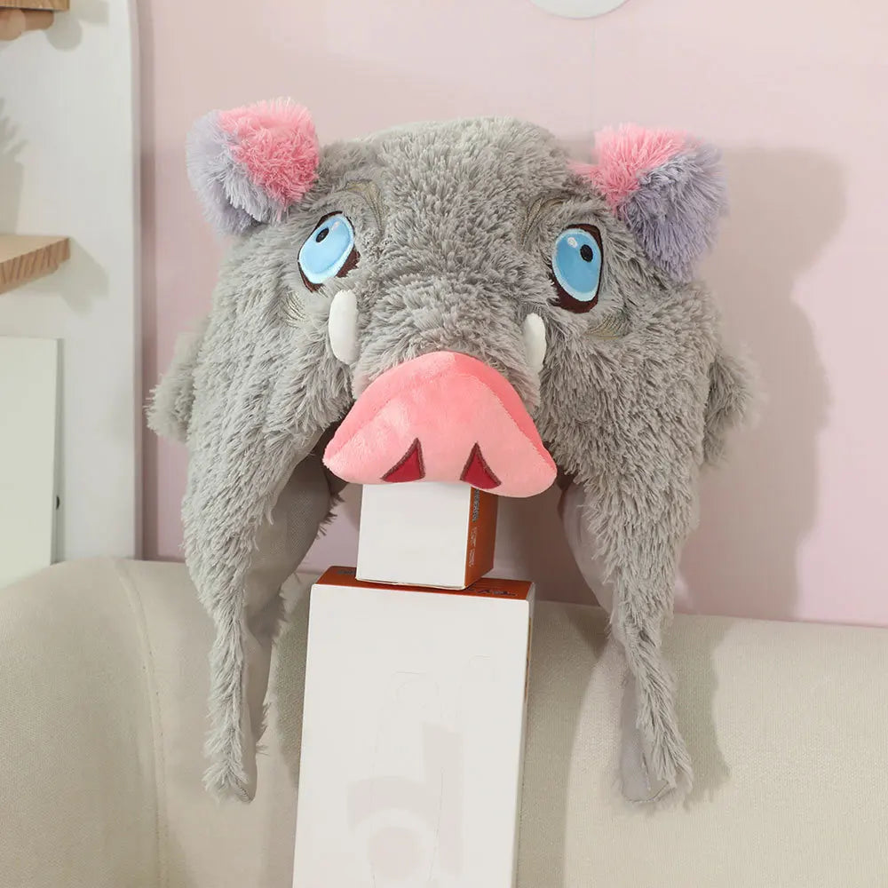 Unisex Boar Head Plush Hat | Cozy Cartoon Anime Costume Accessory