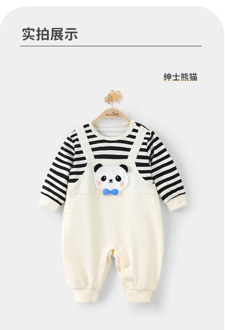 Baby Long-Sleeve Romper | Cute Autumn Suspender Jumpsuit