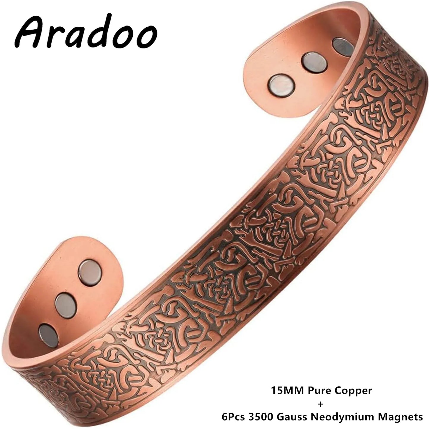 Unisex Magnetic Cross Cuff Bracelet | Pure Copper Bangle Jewelry