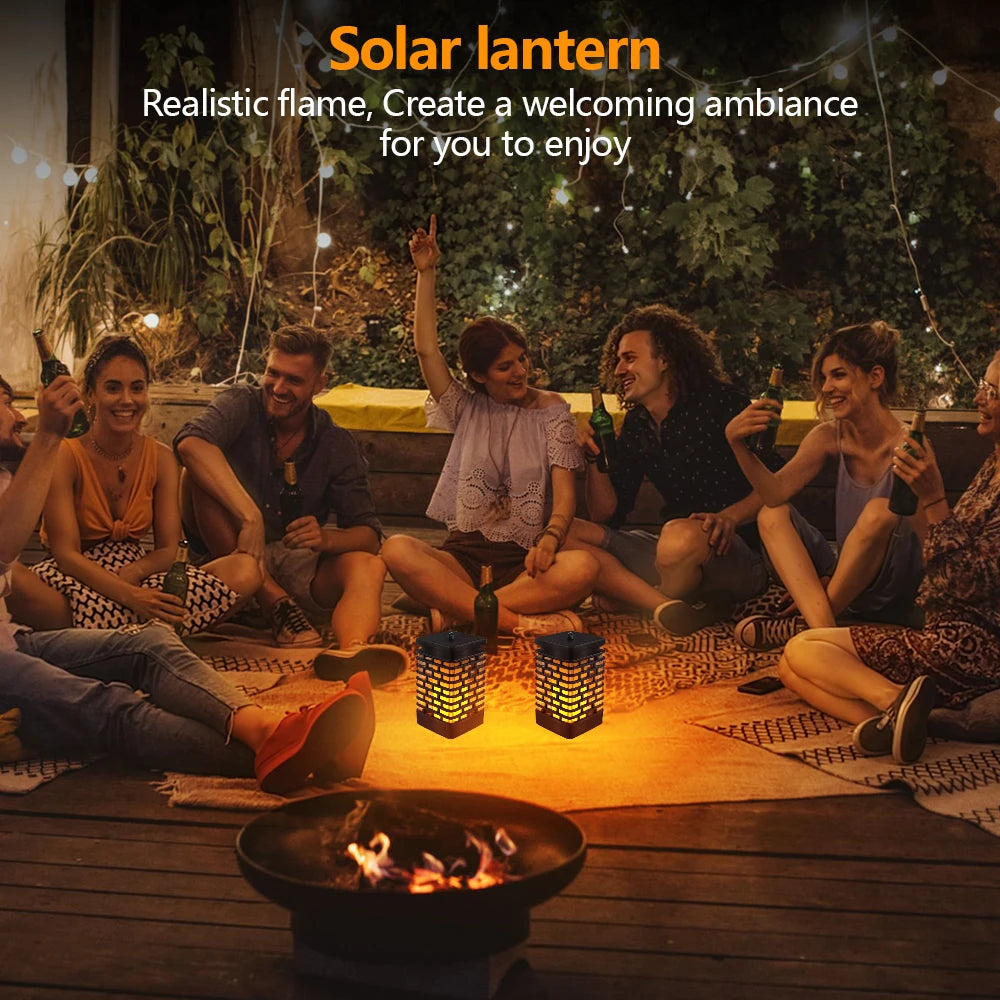 Farolillos Solares con Llamas Parpadeantes | Luces Exteriores Impermeables