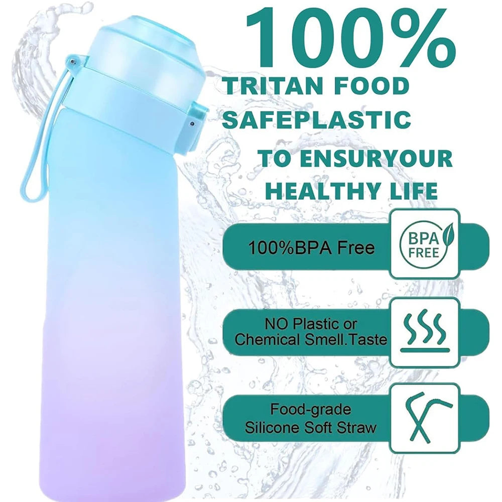 650ML BPA Free Sports Air Water Bottle | Flavor Pods Included