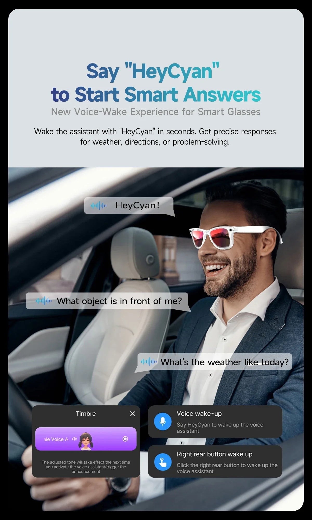 AI Smart Glasses with 8MP Camera & Bluetooth Connectivity