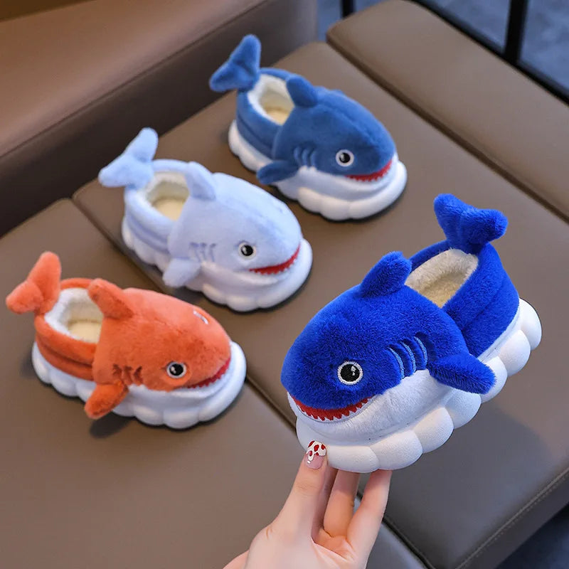 Cozy Cartoon Shark Slippers for Boys | Fun Indoor Shoes