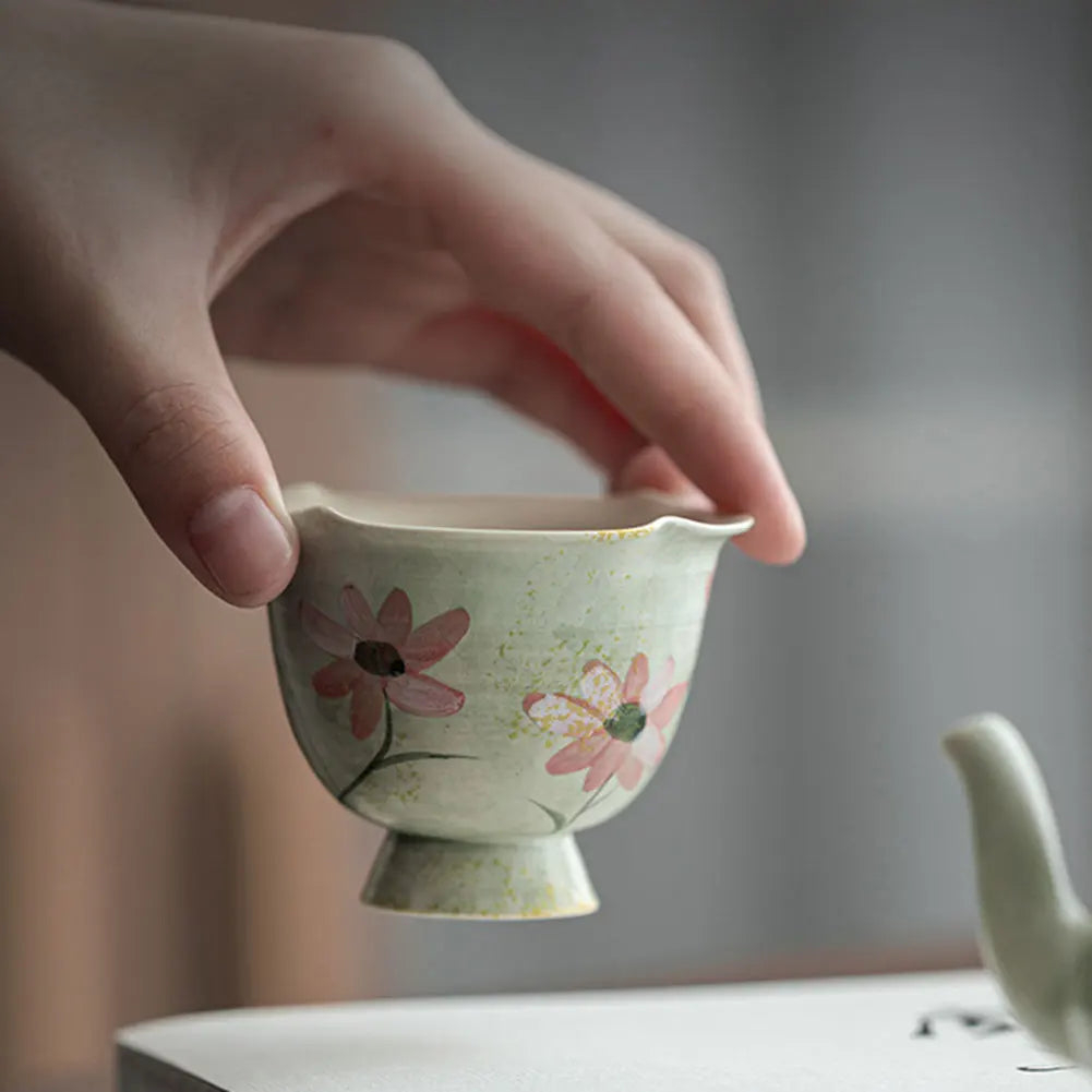 Handmade Ceramic Tea Cup Set | Vintage Kung Fu Tea Mugs