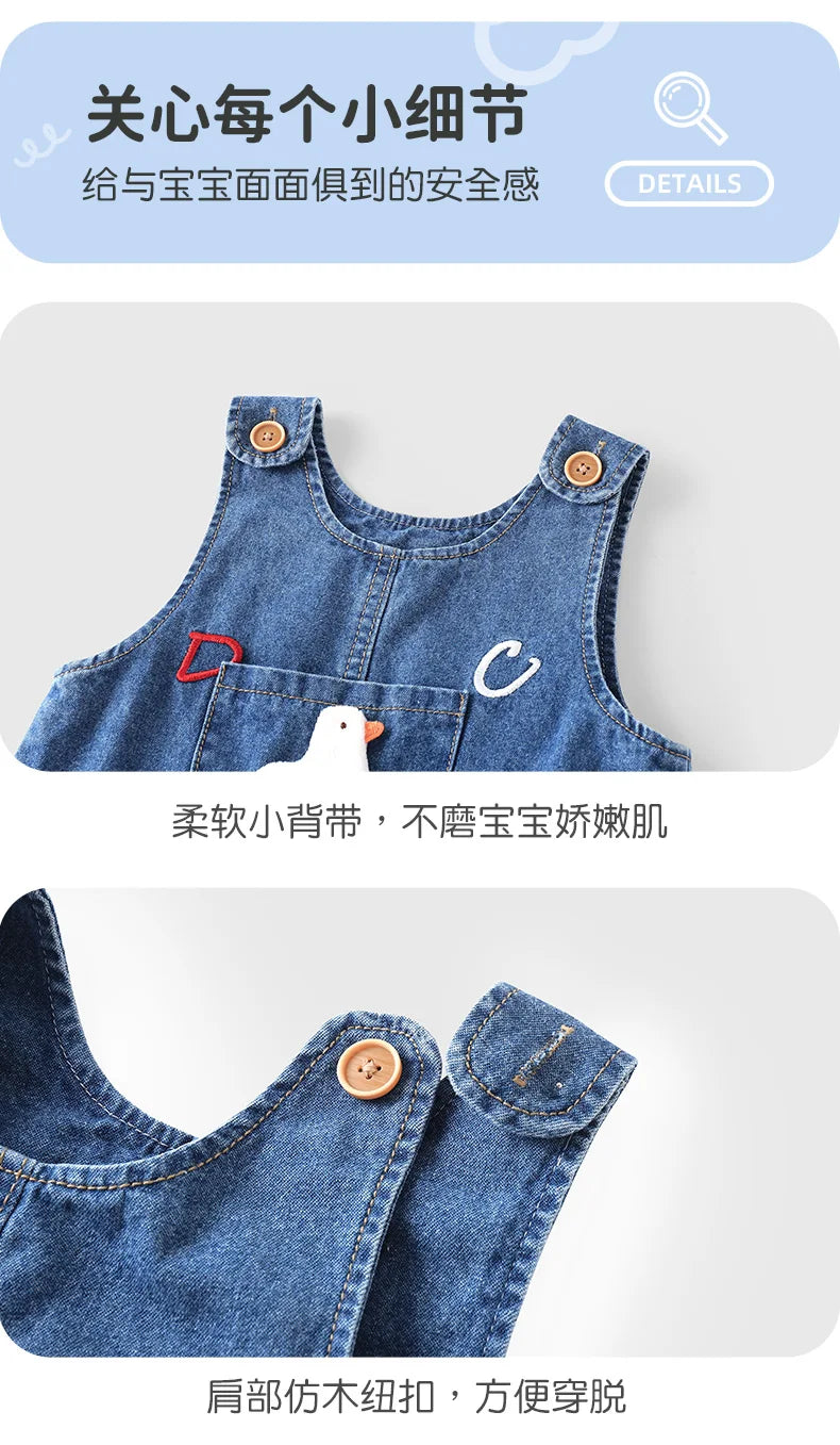 Baby Girl Denim Overalls | Stylish Spring & Autumn Jumpsuit