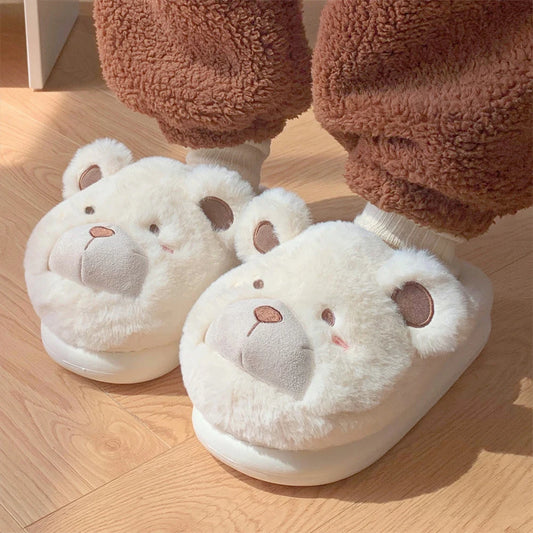Pantuflas de peluche de oso adorables | Calzado de interior acogedor y cálido