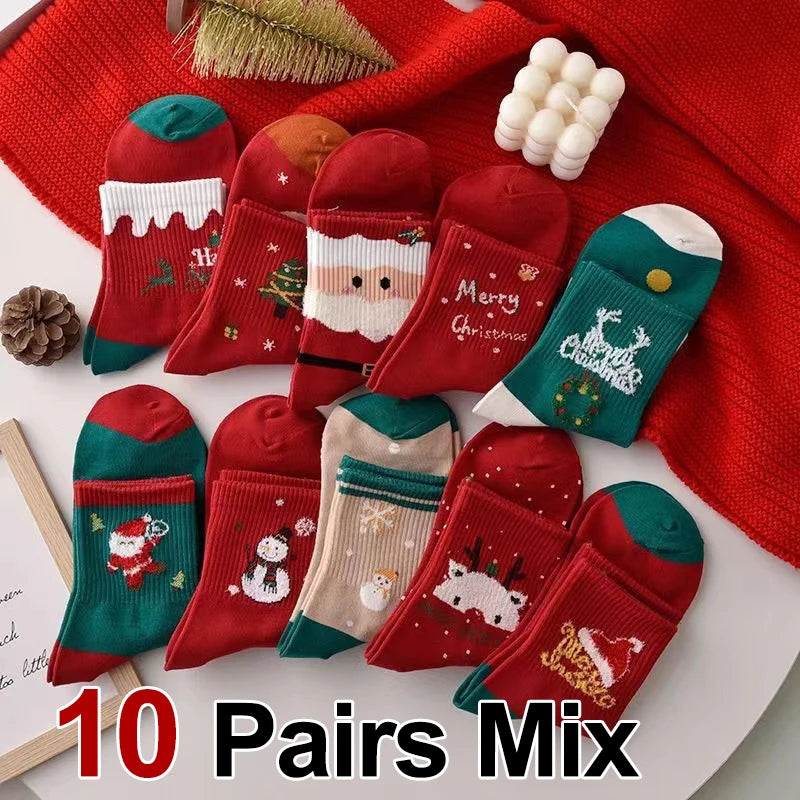 Cute Christmas Pattern Cotton Socks | Cozy Winter Gift Essentials