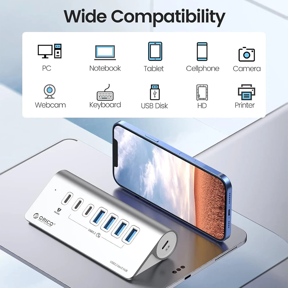 10Gbps USB 3.2 Docking Station Hub | Fast Charging & Multi Ports