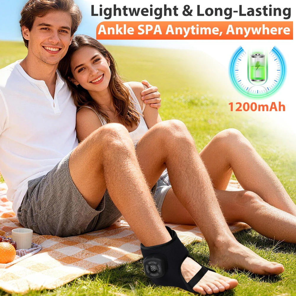 Wireless Air Pressure Ankle Massager | Electric Heating & Vibration
