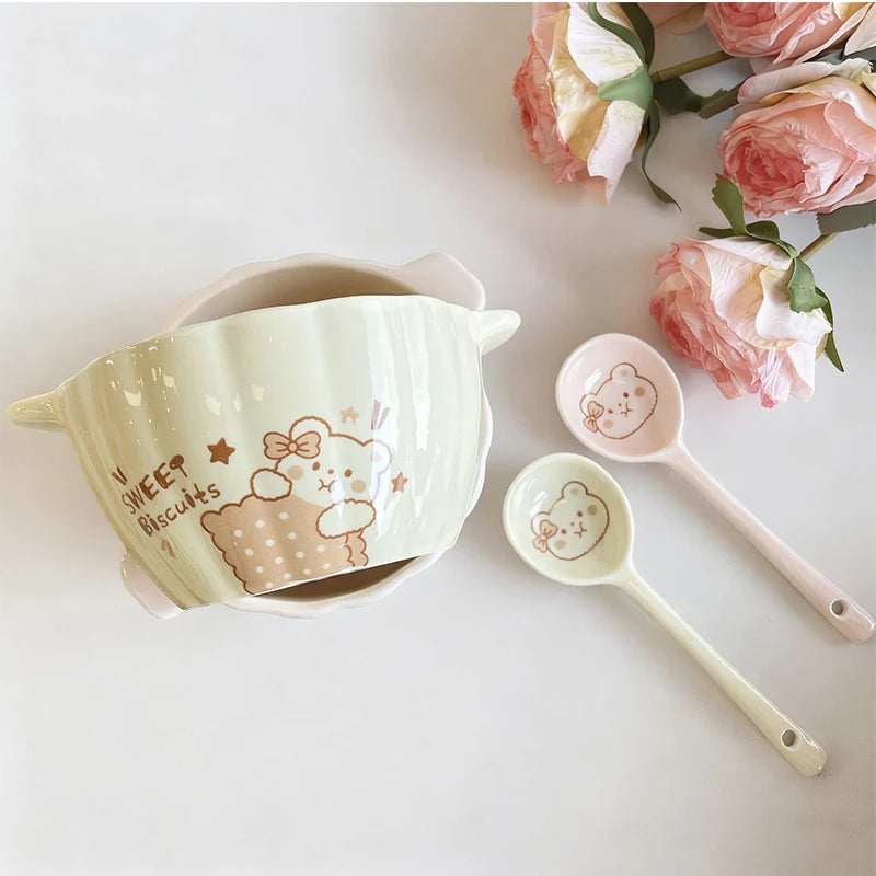 Cute Pumpkin-Shaped Ceramic Bowl Set | Perfect for Salads and Soups