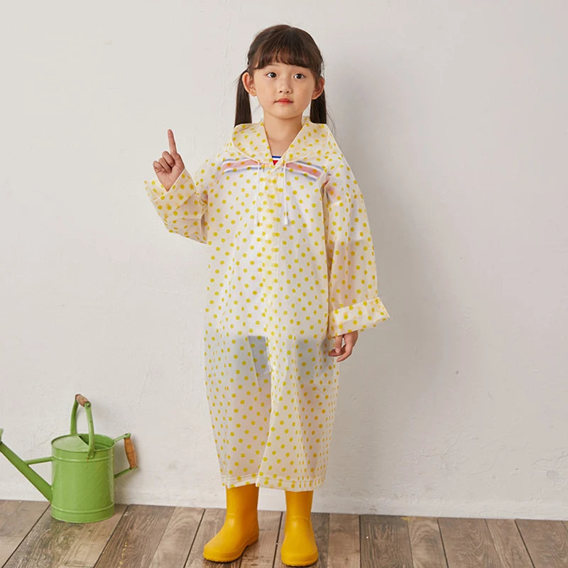 Kids Portable Hooded Raincoat | Waterproof Rain Poncho for Children