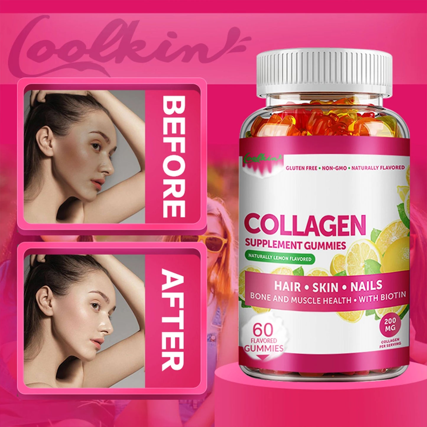 Collagen Gummies with Biotin & Zinc for Healthy Skin and Hair
