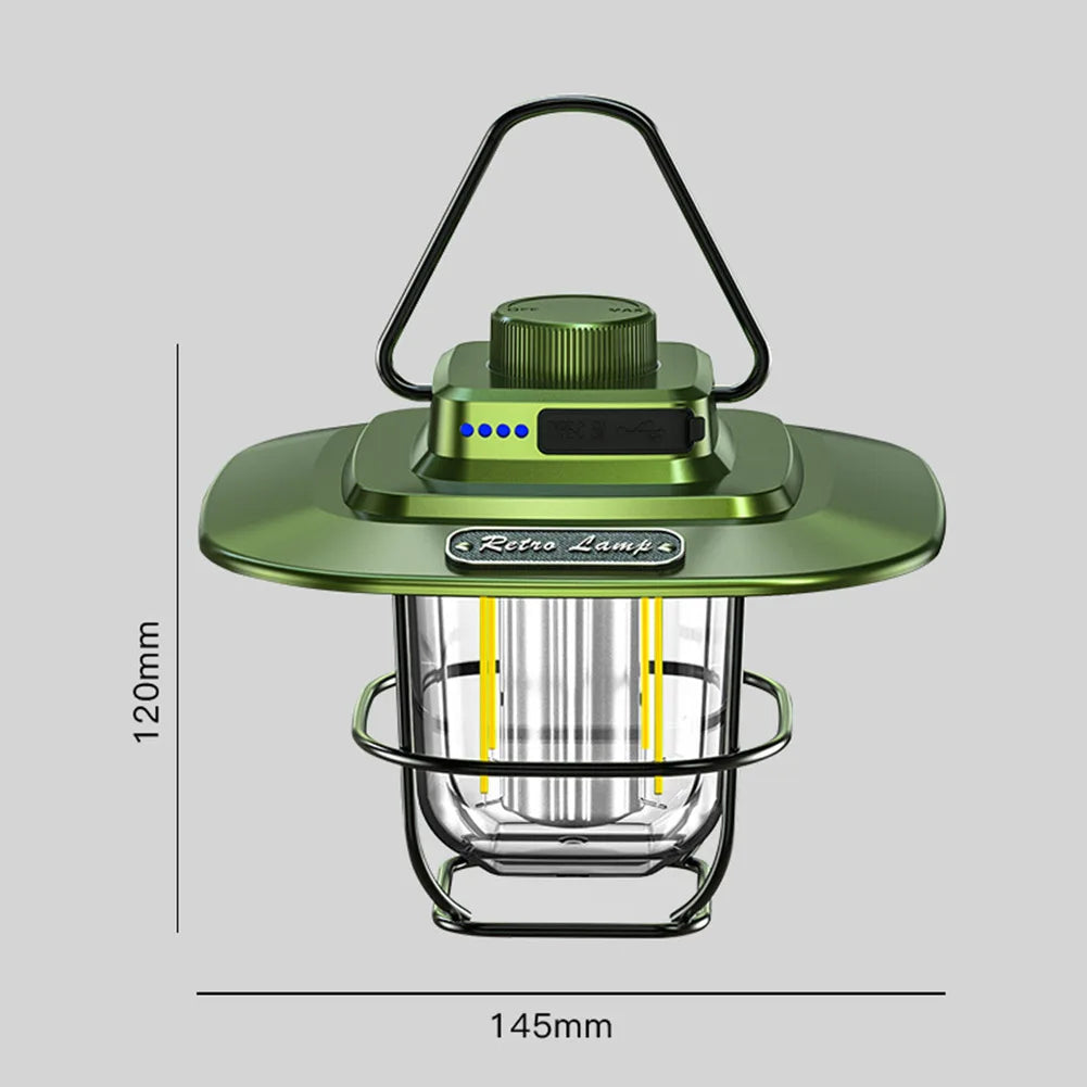Linterna de camping retro LED | Luz regulable impermeable para tiendas de campaña