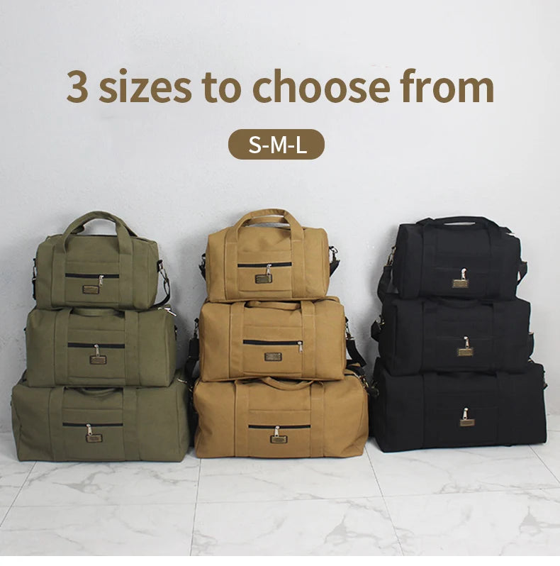 Unisex Soft Canvas Travel Duffle Bag | Large Capacity Tote