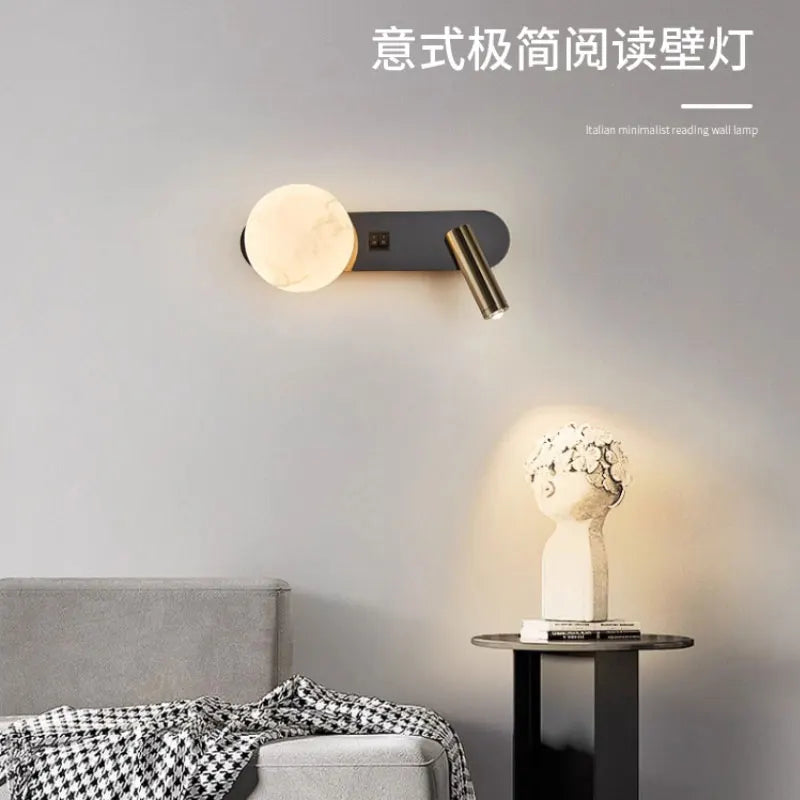 Lámpara de pared nórdica moderna en blanco y negro | Iluminación minimalista para el hogar
