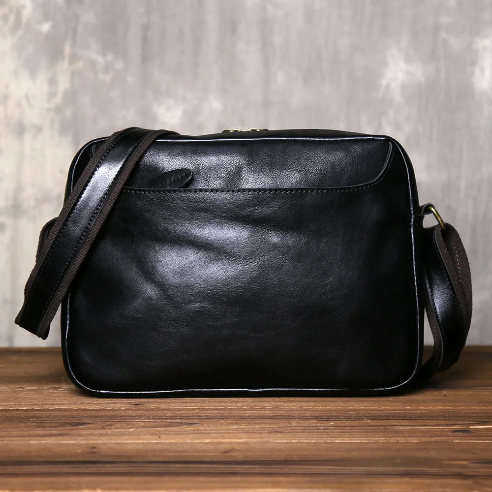 Retro Handcrafted Leather Men's Crossbody Bag | Versatile Fashion