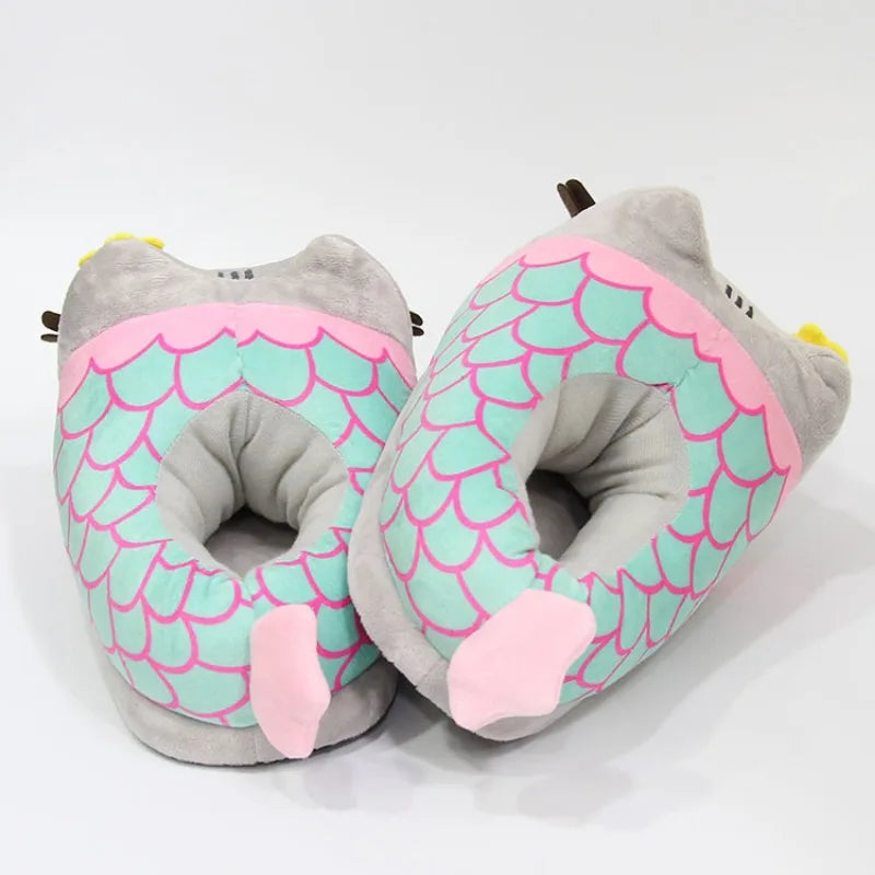 Cute Cartoon Cat Slippers | Cozy Plush Doll Indoor Shoes