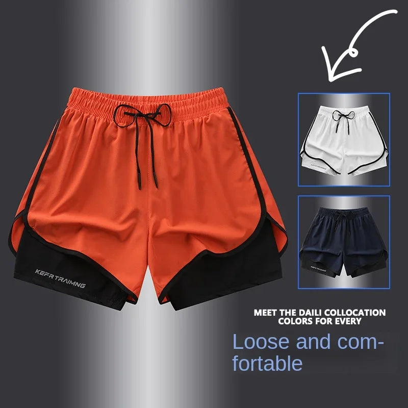 Men's & Women's Anti-Glare Double Layer Sports Shorts | Summer Style