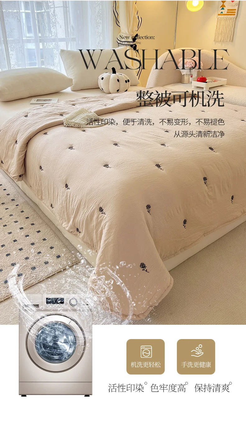 Breathable Summer Quilt | Skin-Friendly Cotton Bedding