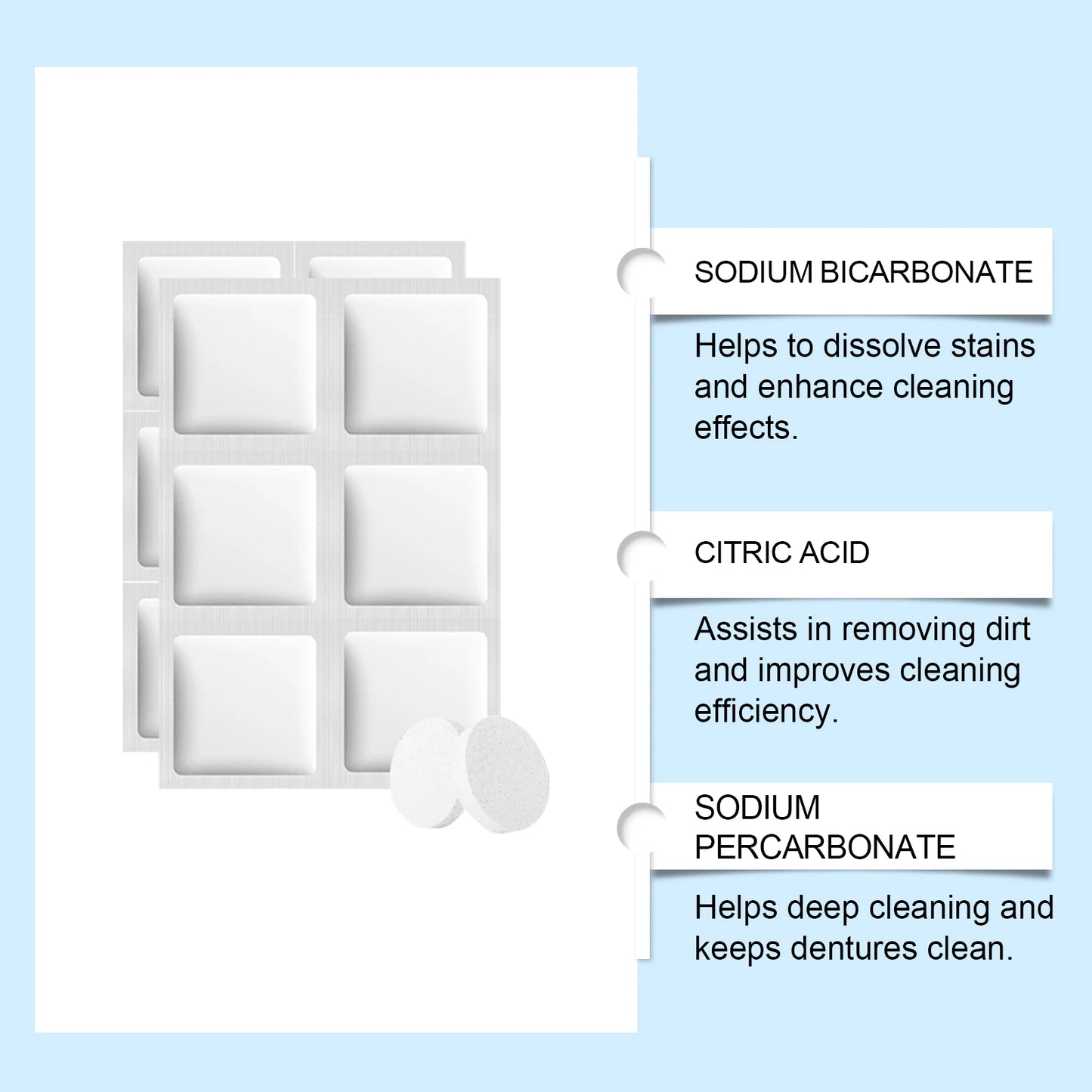 Denture Cleaning Effervescent Tablets | Daily Stain Removal