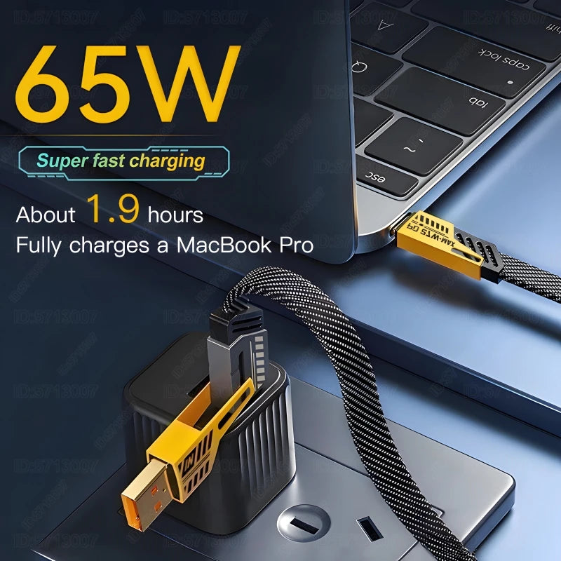 Fast Charging USB Type C Cable | 65W Mecha Style for All Devices