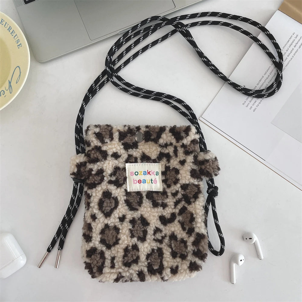 Cute Plush Dot Crossbody Bags for Women | Portable Shoulder Bag