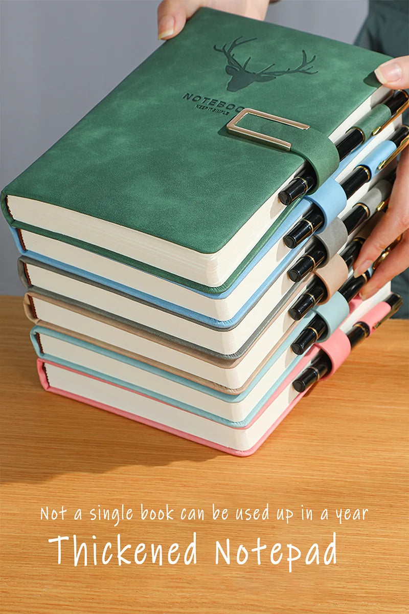 200 Pages A5 Leather Notebook | Personalized Soft Cover & Bookmark