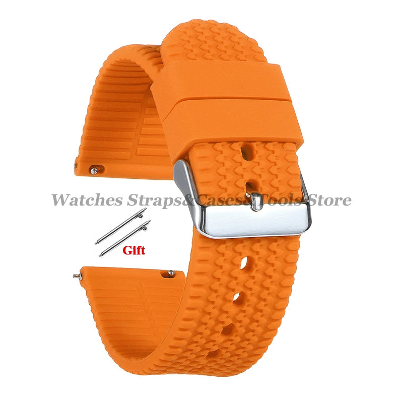 Soft Silicone Watch Bands | Quick Release Rubber Strap for All Watches