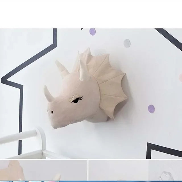 Animal Head Wall Decor | Cute Plush Animal Hanging Mounts for Kids