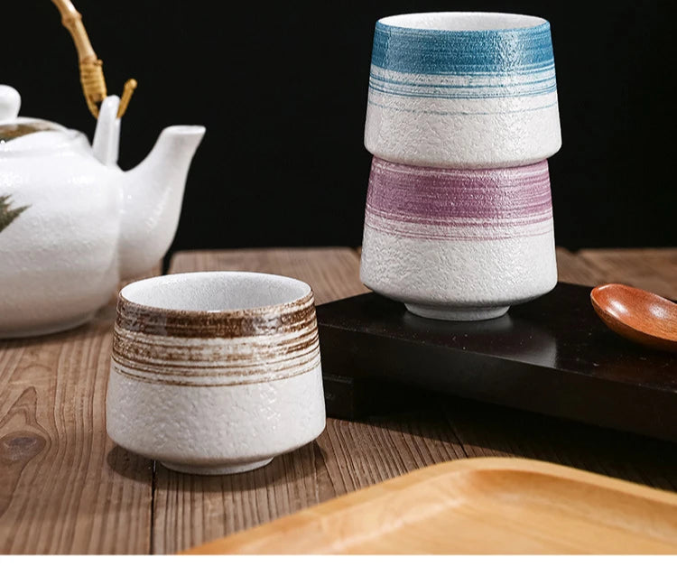 Tazas de café vintage de cerámica estilo japonés | Vajilla elegante
