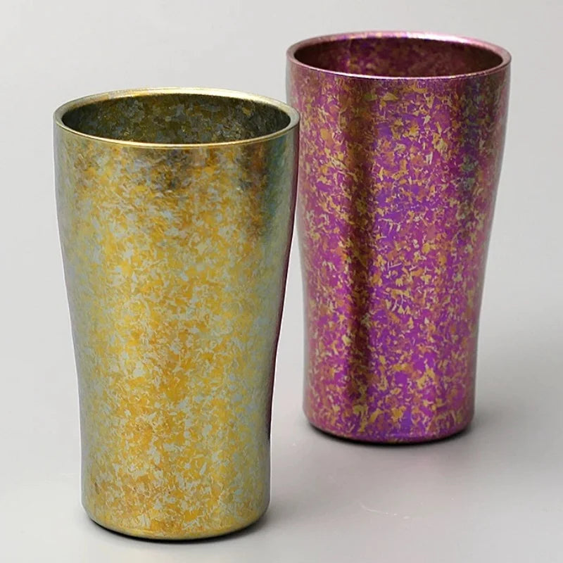 Vintage Pure Titanium Coffee Mug | Double-Layer Insulated Design