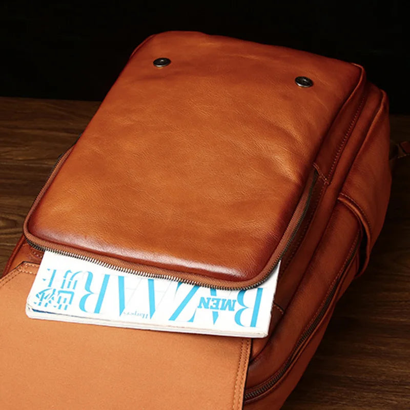 Men's Advanced Leather Backpack | Large Capacity Casual Bag