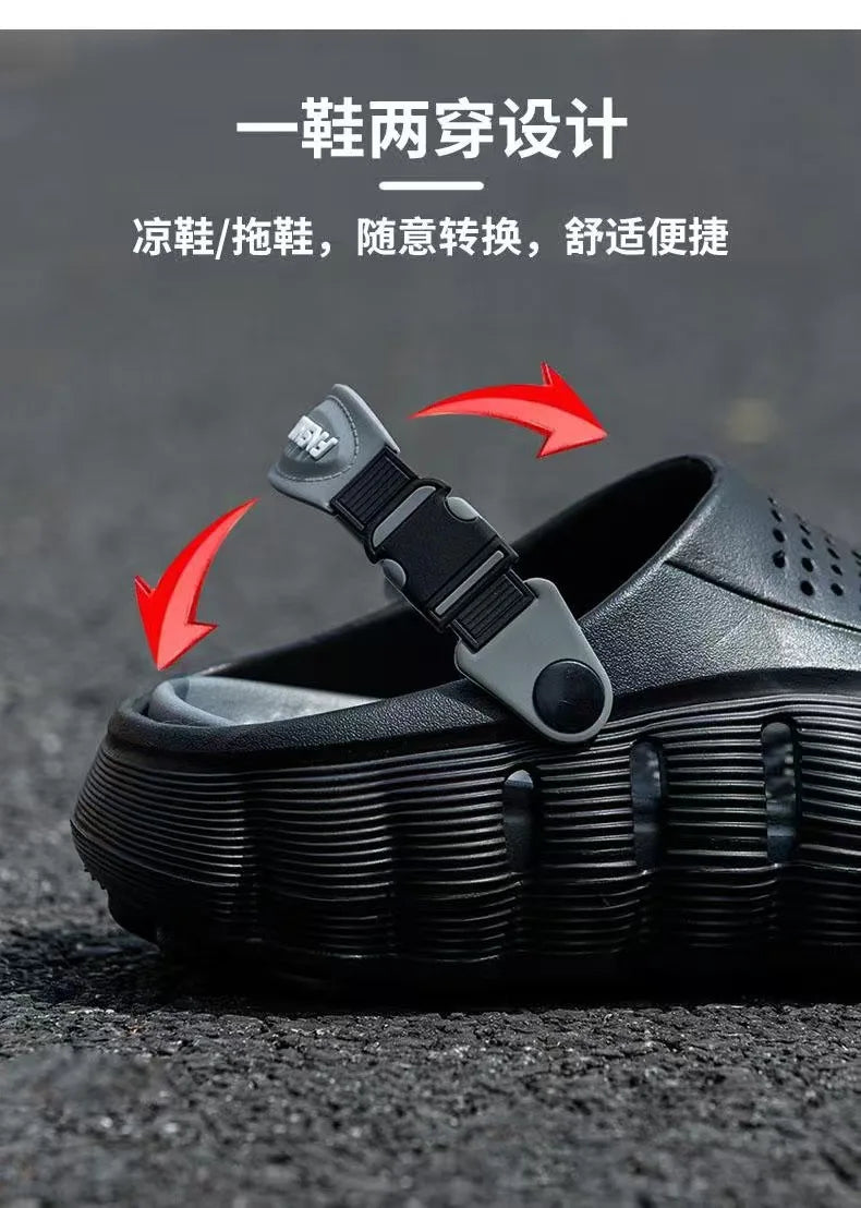 2026 Summer New Cave Shoes Outdoor Non slip Cool Slippers One Step Trendy Thick Bottom Odor proof Beach Shoes