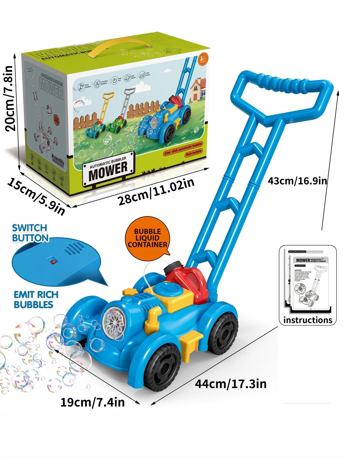 Children's Bubble Lawn Mower | Fun Outdoor Gardening Toy