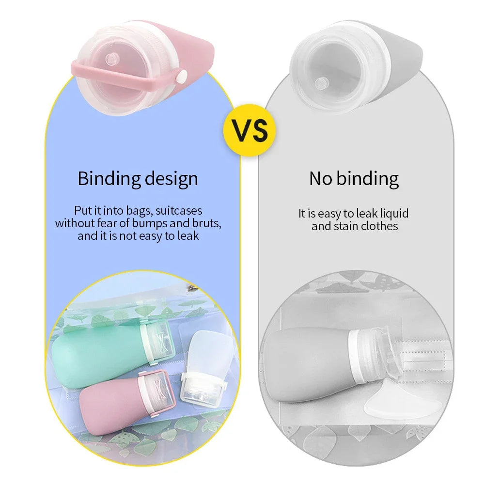 Silicone Travel Bottle Set | Leakproof Refillable Cosmetic Containers