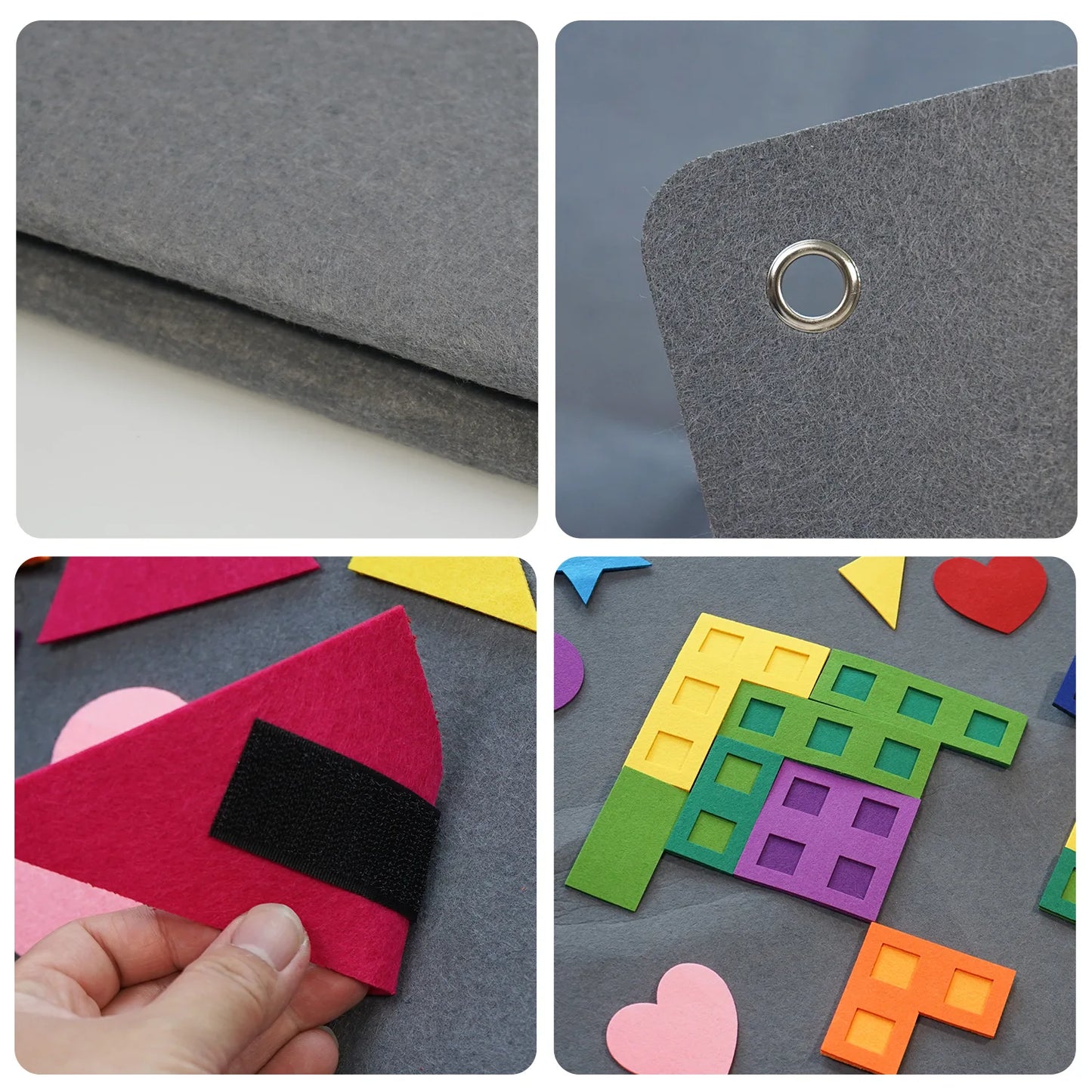 64-Piece Preschool Shape Teaching Felt Board Set for Toddlers