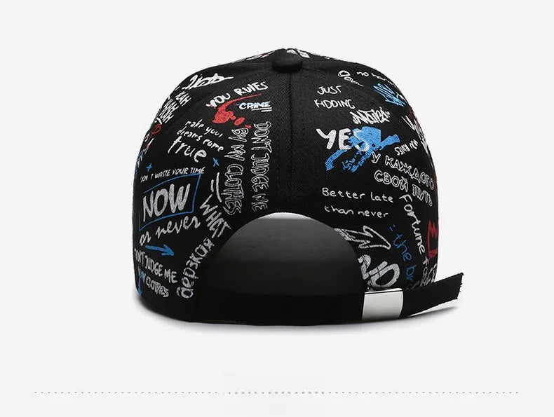 Unisex Graffiti Cotton Baseball Cap | Trendy Snapback Hat