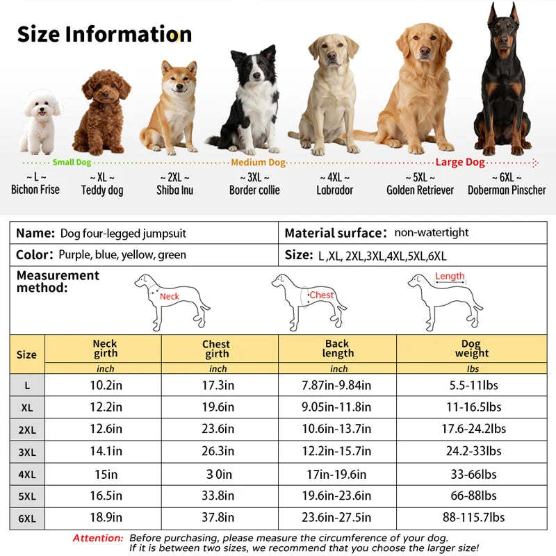 Lightweight Summer Dog Pyjamas | Comfortable Dog Onesie for All Sizes
