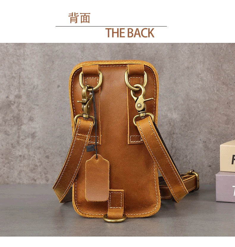 Genuine Leather Retro Crossbody Waist Bag | Stylish & Functional