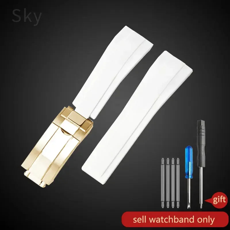 Durable Stainless Steel Butterfly Buckle Watch Strap for Men