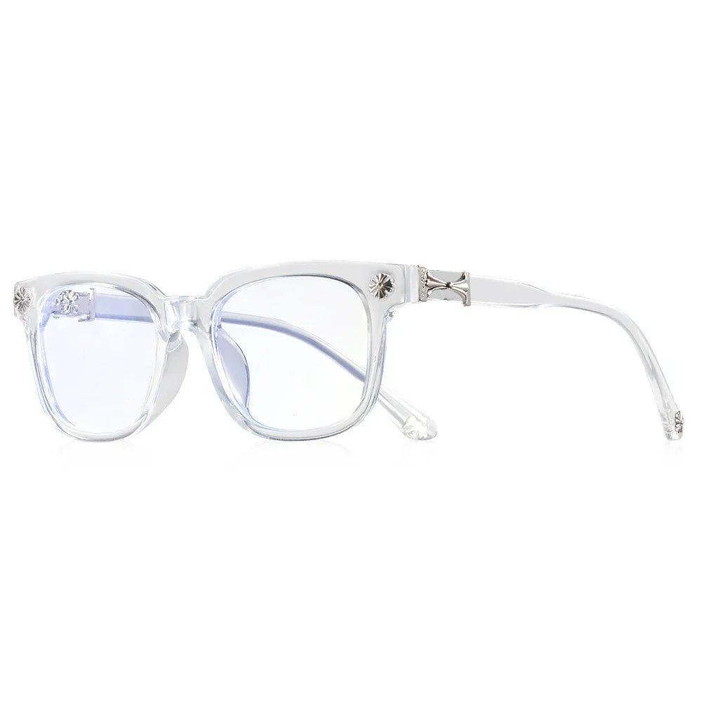 Classic 2Pcs Square Anti Blue Light Glasses For Men And Women Black & Transparent Frame Unisex Computer Wearing Women Glasses