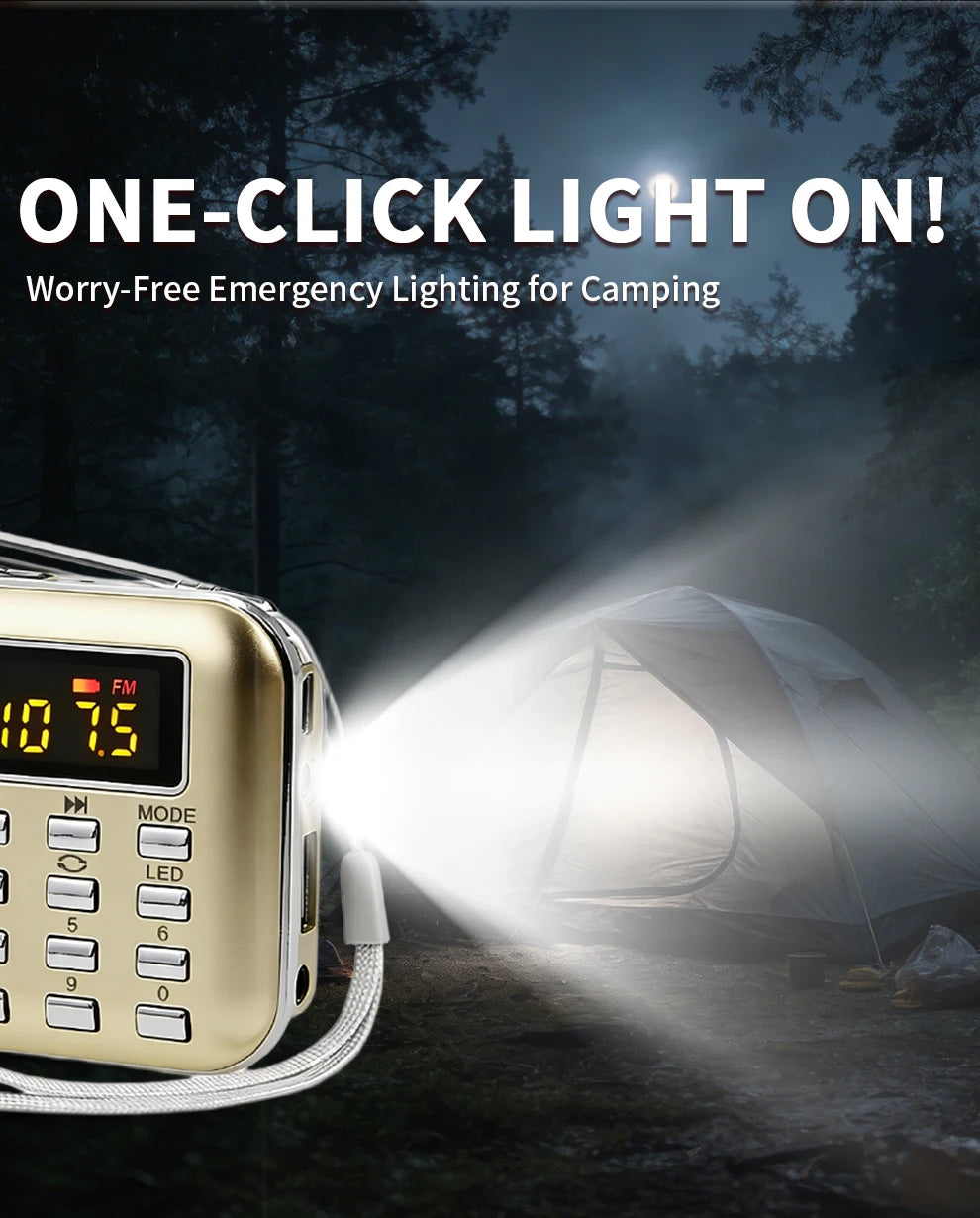 Portable Emergency Radio Speaker | Multi-Function Solar Crank