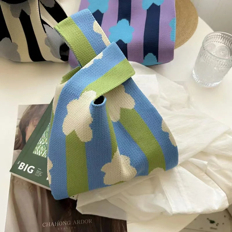 Handmade Mini Knitted Tote Bags | Portable Spring Summer Handbags