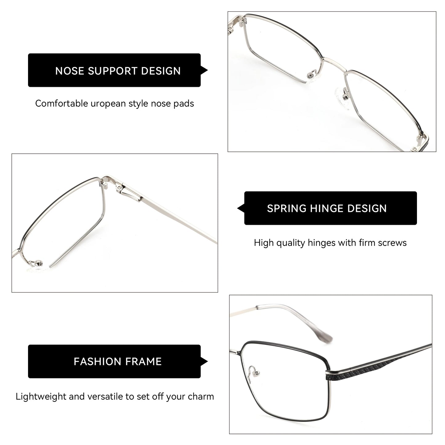 Stylish Alloy Prescription Eyeglasses for Men | Anti-Blue Light Safety