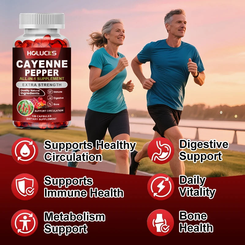 Natural Cayenne Pepper Capsules | Digestive Support & Metabolism Booster