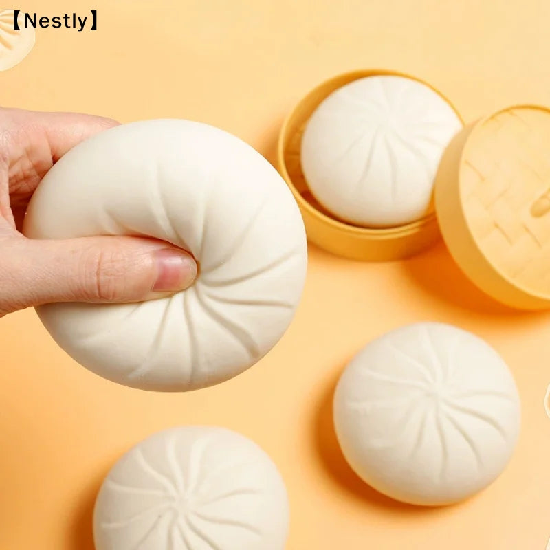 Giant Dumpling Squeeze Toys Anxiety Relief Fidget Toy Simulation Food Steamed Stuffed Bun Squeeze Decompression Dough Toy〔Nest〕