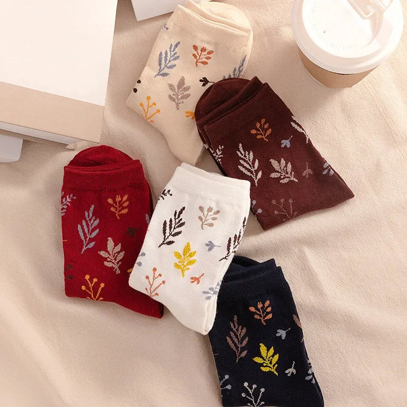 Cotton Embroidery Print Socks for Women | Vintage Harajuku Style